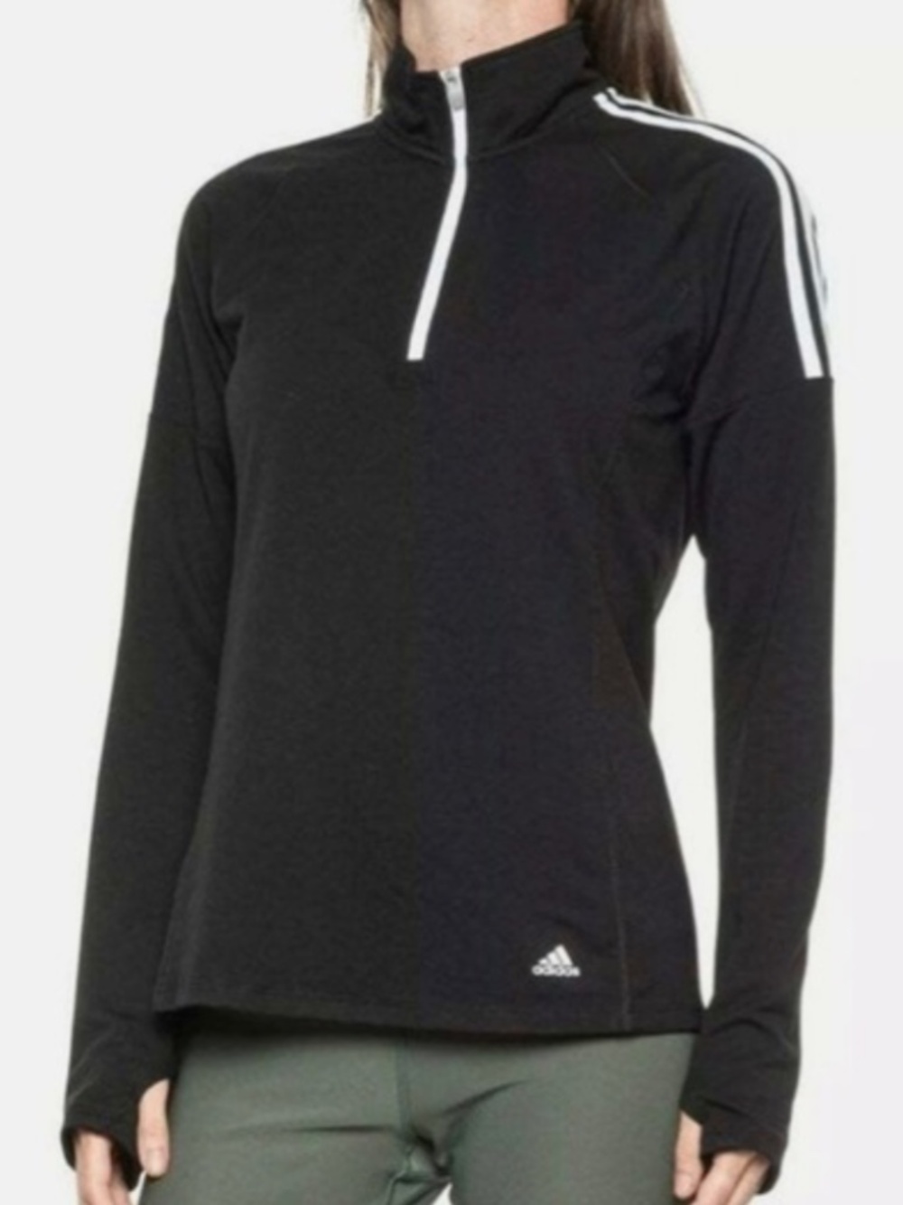 Adidas Golf Black White 3 Stripe Sleeve Jacket
